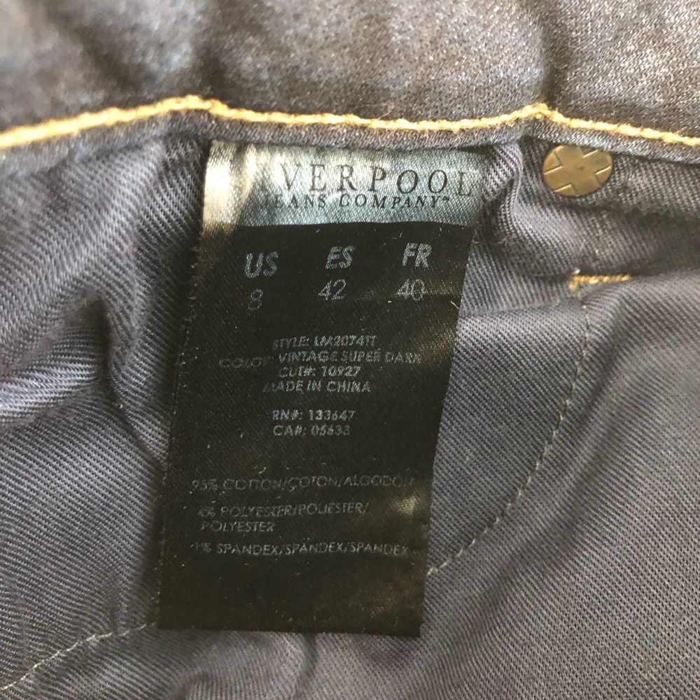 Liverpool The Crop Stretchy Dark Wash Slim Straight Mid Rise Jeans women's 8/29 - Picture 11 of 13
